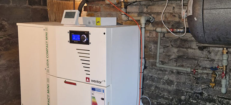 Montaż kotła na pellet Lidia Compact o mocy 15 kW - Damasławek